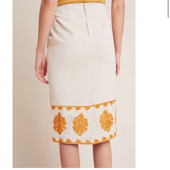 Anthropologie Embroidered Pencil Skirt. - Picture 3 of 9